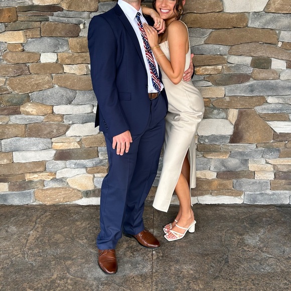 Anthropologie BHLDN Cali Satin Cowl-Neck Midi Dress Bridesmaids Dress - Picture 4 of 13